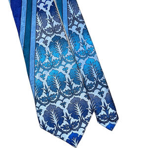 Vintage 90’s Rush Limbaugh Silk Sophisticated Blue Paisley Silk Tie 60”
